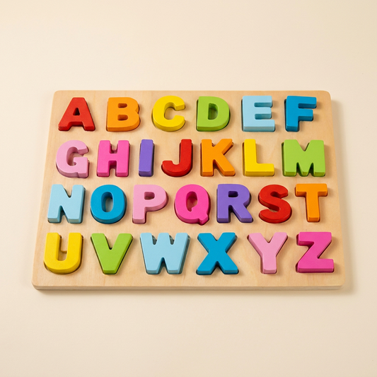 ABC-Steckpuzzle aus Holz von Spielsinne mit Buchstaben zum Einsetzen