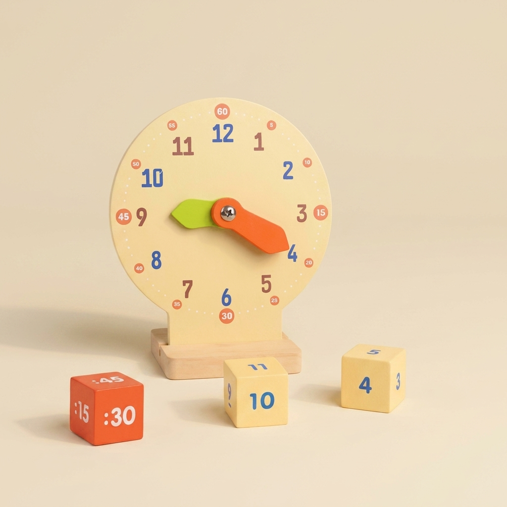 Lernuhr aus Holz von Spielsinne mit Stunden- und Minutenanzeige