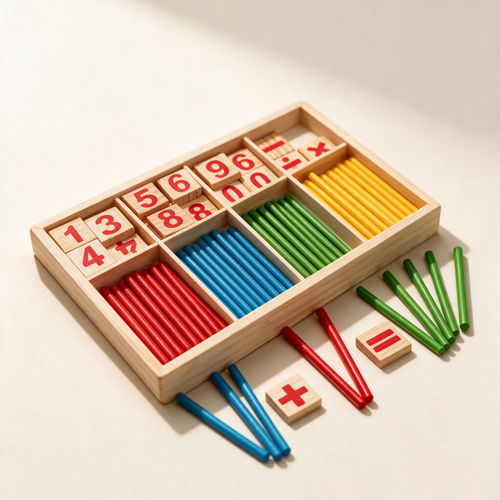 Rechenstäbchen-Set aus Holz von Spielsinne zum Zählen und Rechnen