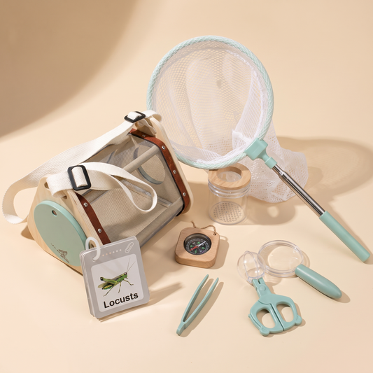 Outdoor-Entdeckungsset von Spielsinne mit Beobachtungsbox, Lupe, Pinzette und Kescher
