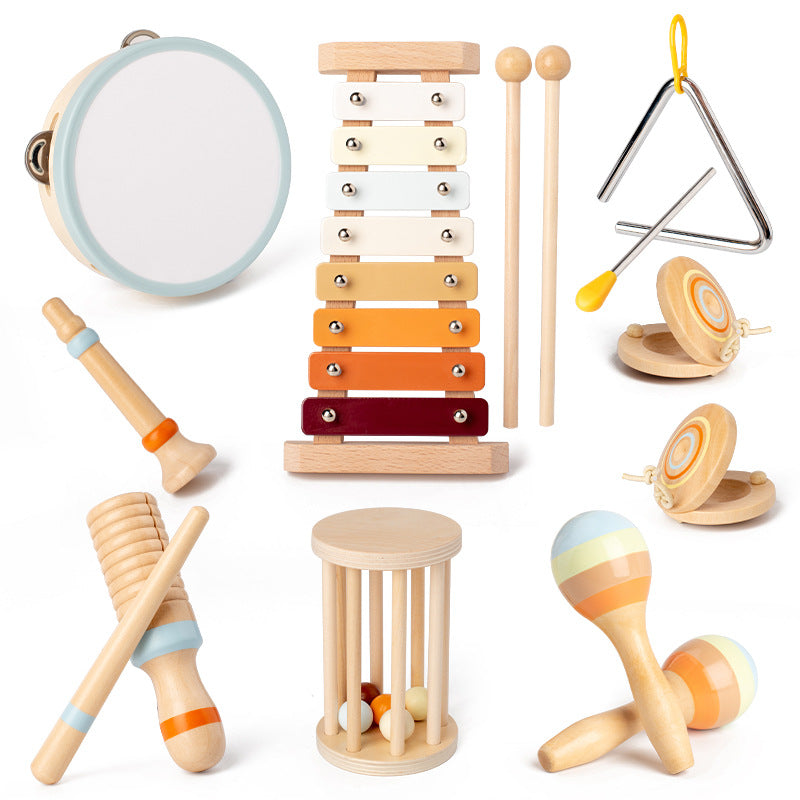 6-teiliges Holz Musikinstrument Set