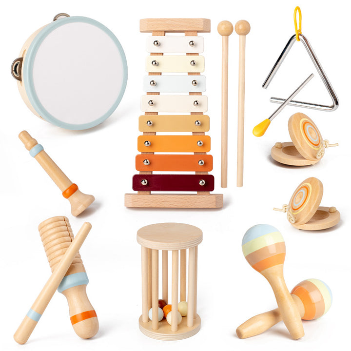 6-teiliges Holz Musikinstrument Set